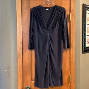 Beautiful L charcoal gray Citiknits dress-3/4 Slv EUC